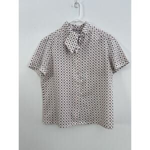 Size Large, Vintage Alfred Dunner Shirt Blouse Button Up Short Sleeve Geometric